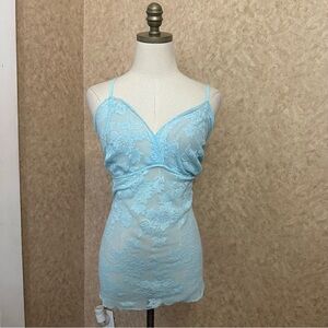Elegant Blue Lace Chemise